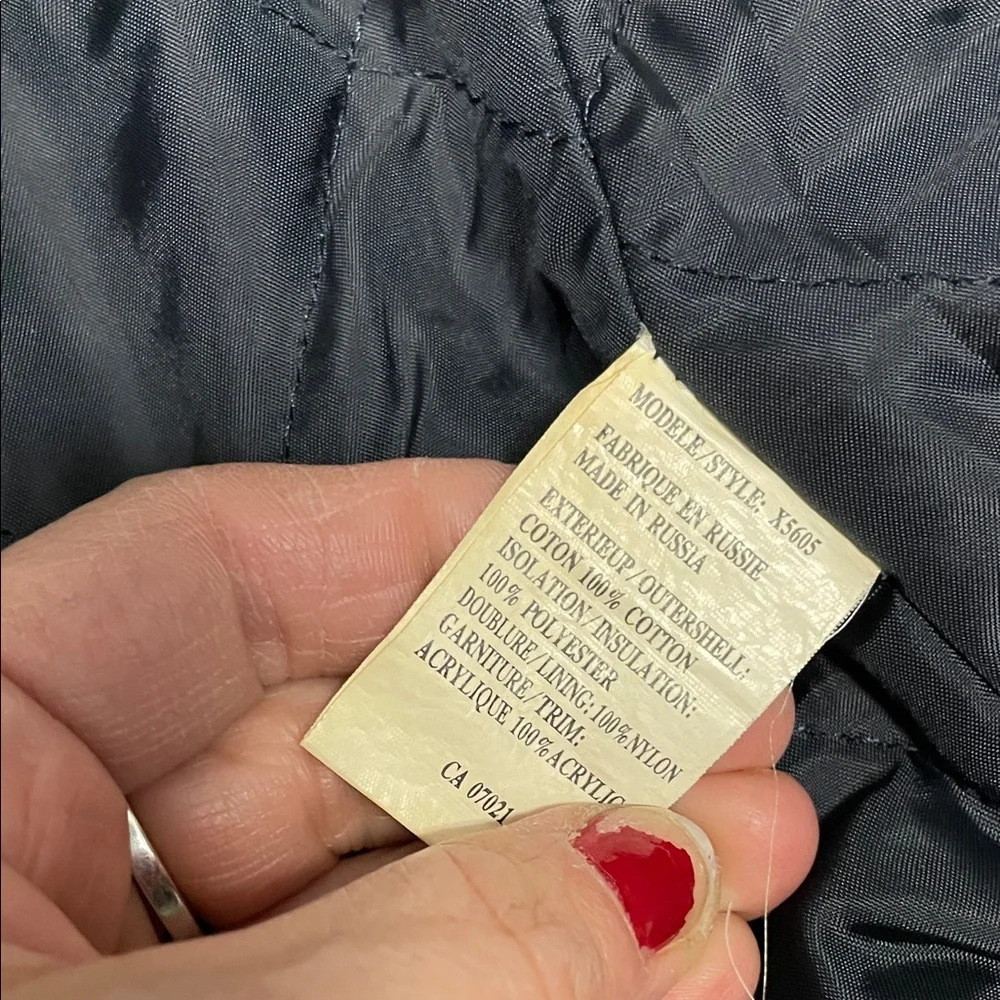 Vibtage y2k Denim quilted Jacket with Faux Fur collar and cuff Trim - Picture 9 of 11